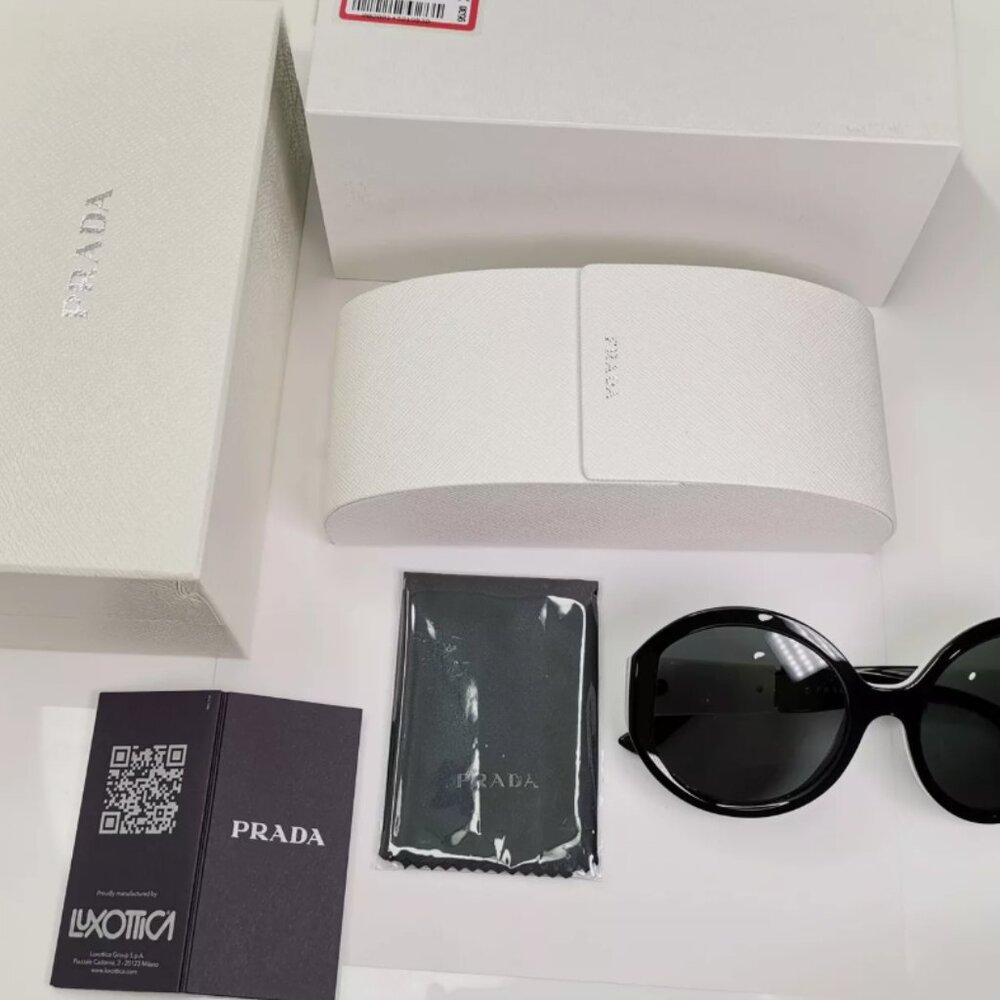 Prada Black White Milano Womens Sunglasses Italy - Picture 9 of 9